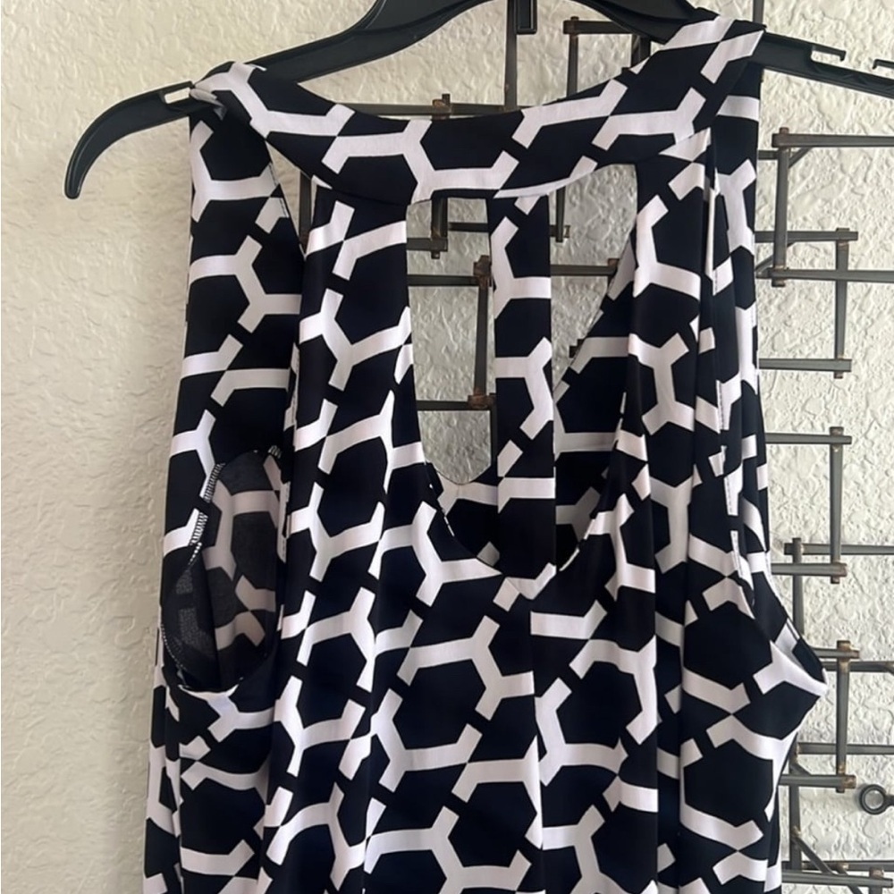 Worthington Black & White Geometric Sleeveless Dress Size L - Picture 5 of 7